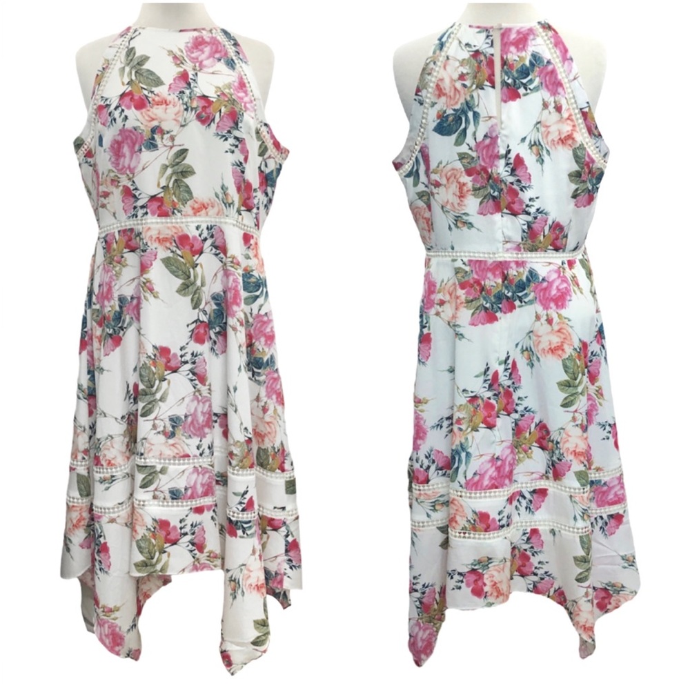 Tahari ASL Sleeveless Handkerchief Hem Dress 12
